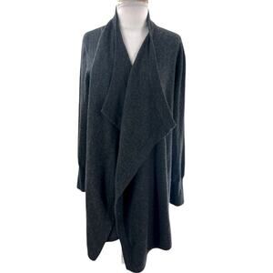 Soft by NAADAM cashmere gray draped cardigan sweater sz L